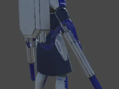 Futuristic Police Heavy - Unity Game Ready Asset Low-poly 3D model