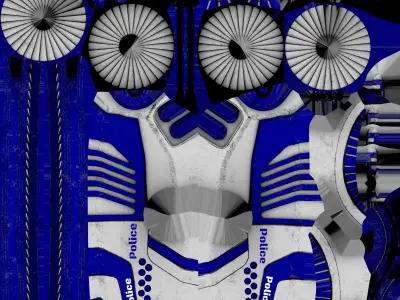 Futuristic Police Drone 01 - Unity Game Ready Asset Low-poly 3D model