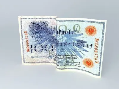 Germany  100 Mark Banknote1908 Free 3D model