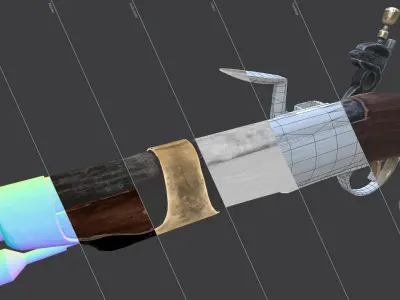 Medieval Pistol Low-poly 3D model purchase