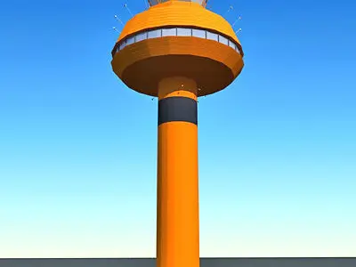 Orange Control Tower Building  3D model