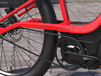 Electric Bike Harley Davidson Red 3D model
