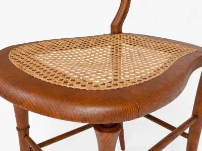 Victorian chair with rattan seat - subdivision ready 3D model