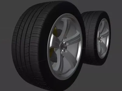 Nissan 350Z Wheel Set All High Quality for Visualization 3D model