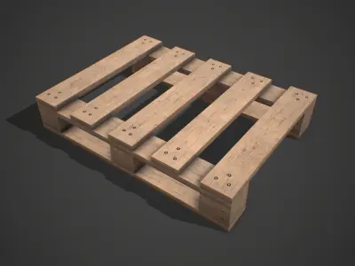 Low poly European Wood pallet 06 PBR Game Free low-poly 3D model