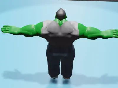 Hulk Low Poly Rigged Low-poly 3D model