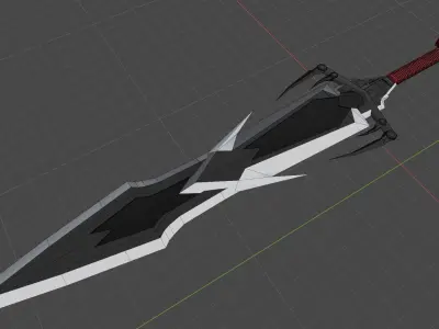 Fantasy sword Free low-poly 3D model order