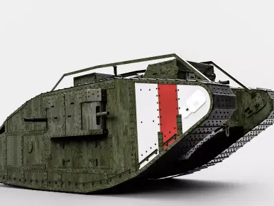 Mark IV  British tank of the First World War 3D model