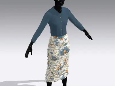 Woman Cloth Dress Low-poly 3D model