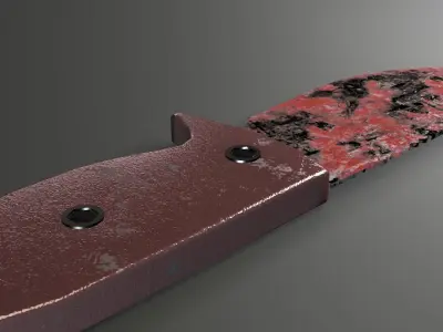 Military Tactical Bloody Knife Low-poly 3D model