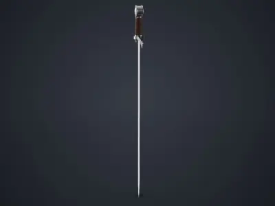 Scratched Sword PBR Low-poly 3D model