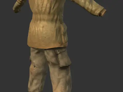 Military World War 2 Soldier Uniform Game Ready Low-poly 3D model