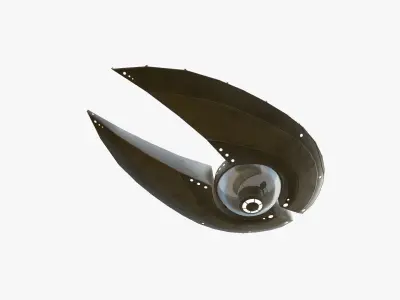 Alien Spaceship UFO I09 Full White - Sci Fi Spacecraft Design Low-poly 3D model