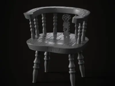 HOBBIT THONET CHAIR - VINTAGE - CLASSIC - RUSTIC - ANTIQUE 3D print model