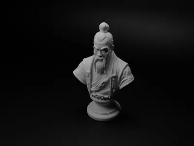 Chinese Kung Fu Master Bust Chess 3D print model purchase