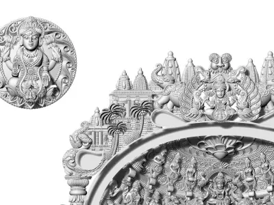 Laxmi Ji Gold Kundan Work Necklace  3D print model