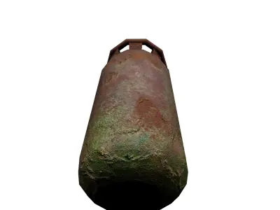 Rusted Gas Cylinder Low-poly 3D model