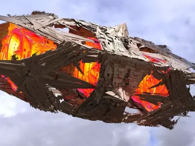 Grand Japanese Dragon zeppelin top  3D model