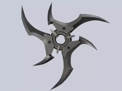 Scifi shuriken Low-poly 3D model