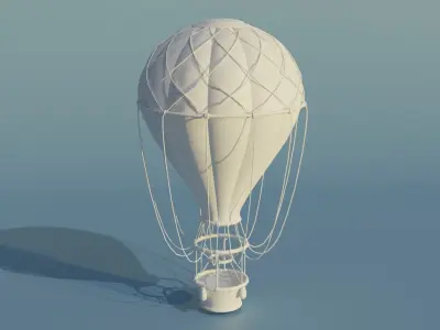 Hot Air Balloon Low-poly 3D model 4