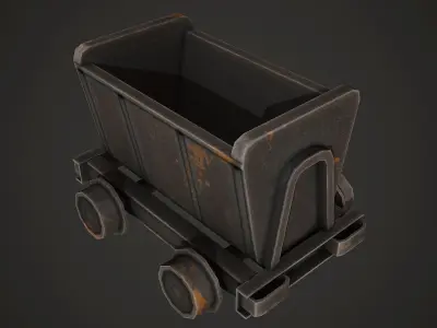 Mine Wagon Low Poly Low-poly 3D model