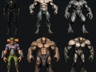 Fighters Characters 3D model