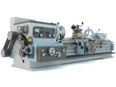 Industrial lathe machine tool 1M63 3D model