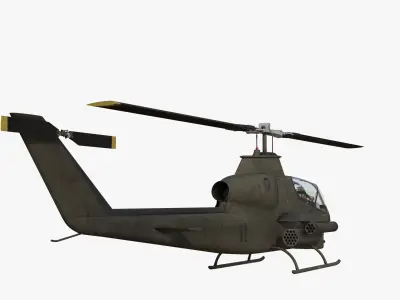 AH1G Cobra US Army Attack Helicopter Game Ready PBR 8K Model Low-poly 3D model