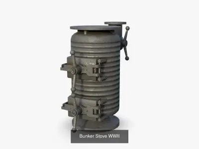 Bundle German Bunker Furnitures WWII 3D Model Pack