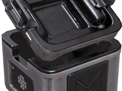 Sci Fi PBR Crate with Cover Game-ready Low-poly 3D model