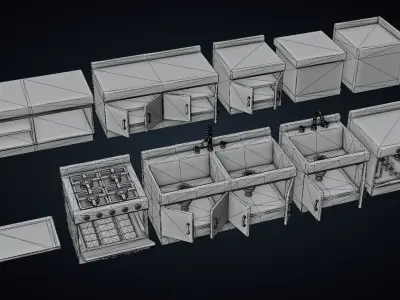 Kitchen Appliance Essentials - Stylized Kitchen Pack - Part 1 Low-poly 3D model