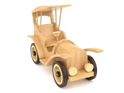 Wooden toy car 36 3D model