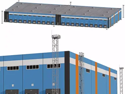 Modular logistics warehouse 1 3D model