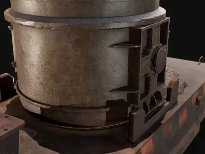 Trolley Barrel Low-poly 3D model