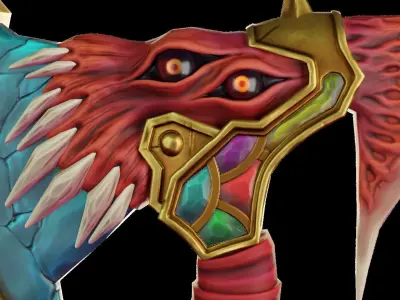 Stylized Axe  DEViL AXE  Low-poly 3D model