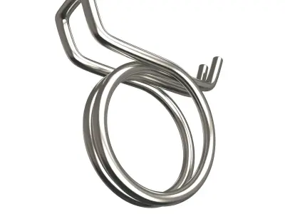 Double Wire Spring Hose Clamp Silver Low-poly 3D model