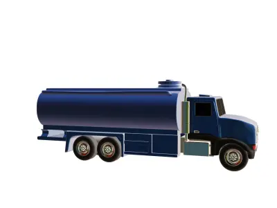 Short Oil Truck 3D model