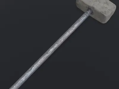 Hammer 03 Low-poly 3D model
