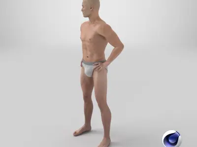 Athletic Man Figure Posing 3D model
