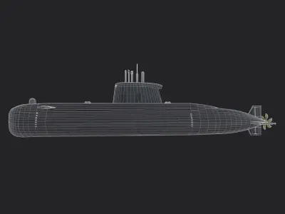 Submarine Agosta Low-poly 3D model