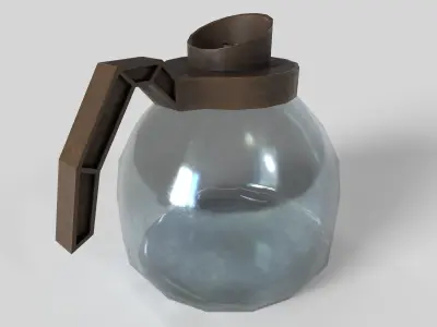 Handle Glass Plastic Pot - Vintage Commercial Coffee Maker Pot Low-poly 3D model