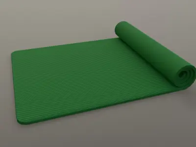 PBR Yoga Mat - Green Low-poly 3D model
