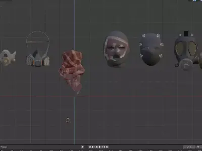 Mask Pack Low-poly 3D model