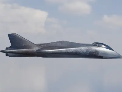 Low poly realistic look jet plane Low-poly 3D model