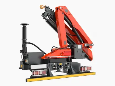 Telescopic Boom Crane Rigged 3D model