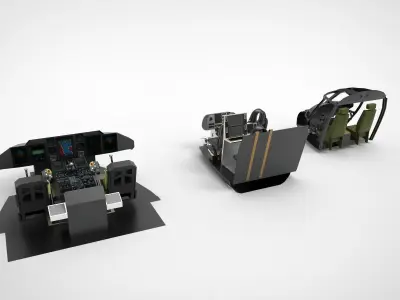 cockpit helicopter 3 type  3D model