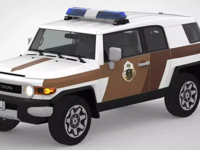 Saudi police Toyota land cruiser fj 2008 - 2022  Low-poly 3D model