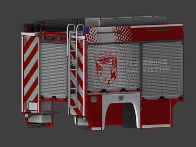 EMPL Feuerwehr MLF-Aufbau Low-poly 3D model
