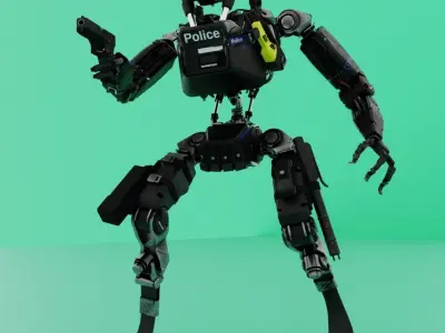 Humanoid Robot Police the future 3D model