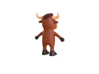 High-Quality 3D Cute Bull for Games 3D Low-poly 3D model